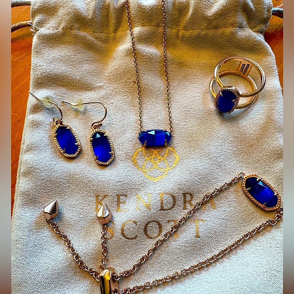 Kendra Scott Bright Blue & Rose Gold Jewelry Set - 4 pieces one price